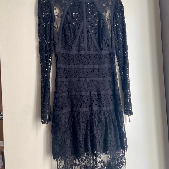 Elie Saab Black Long Sleeve Lace Gown - Picture 3 of 10